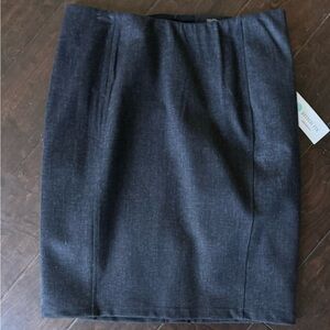 dark gray wool blend skirt